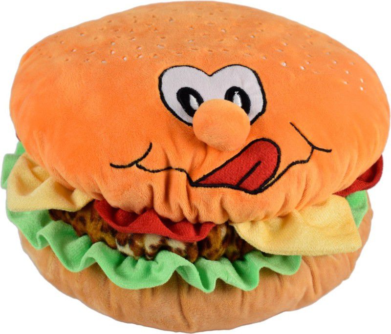 ULTRA Hamburger Cushion Shaped Soft Toy Multicolor - 18 cm  (Brown)