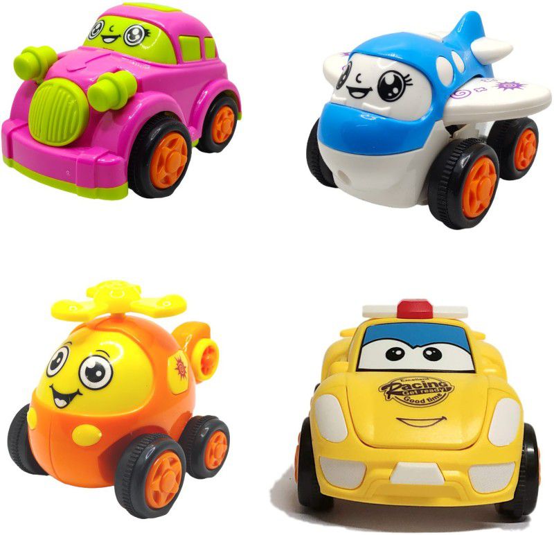 Jo Baby Unbreakable Friction Powered Toy Car, Plane, Robot Car & Robot Plane  (Multicolor, Pack of: 4)