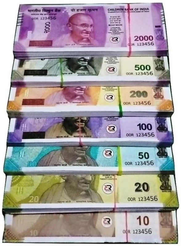 VROO (33 Each x 7=231 Nakli Note) Playing Indian Currency Notes for Fun Paper Nakli note Gag Toy  (Multicolor)
