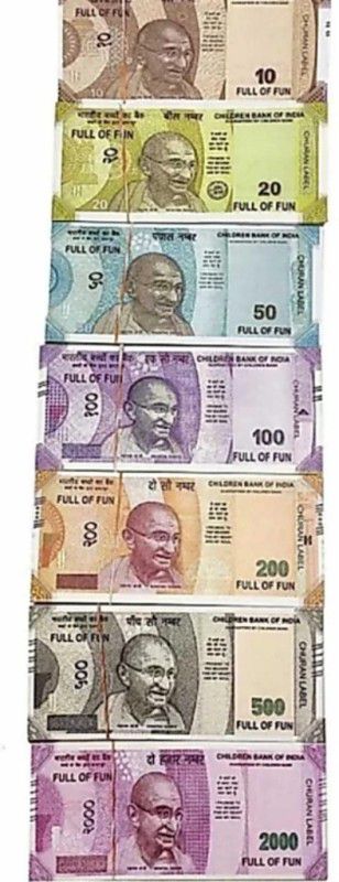 sehgal Indian Currency Playing/Fake Notes Combo (20*7=140 Notes) (Rs.10, Rs.20, Rs.50, Rs.100, Rs.200, Rs.500, Rs.2000 Notes) Fake Note Gag Toy  (Multicolor)