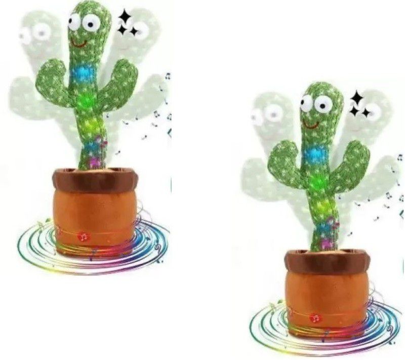 FineArts Best combo talking dancing cactus (2 pieces)  (Green, Multicolor)