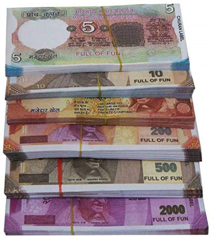 BBS DEAL ( Pack of-12*6=72 note Each ) Latest design Fake Money note for kids Money Gag Toy Fake Note Gag Toy  (Multicolor)