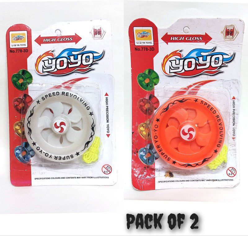 Naren COMBO (Pack of 2) Plastic YoYo Spinner  (White, Orange)