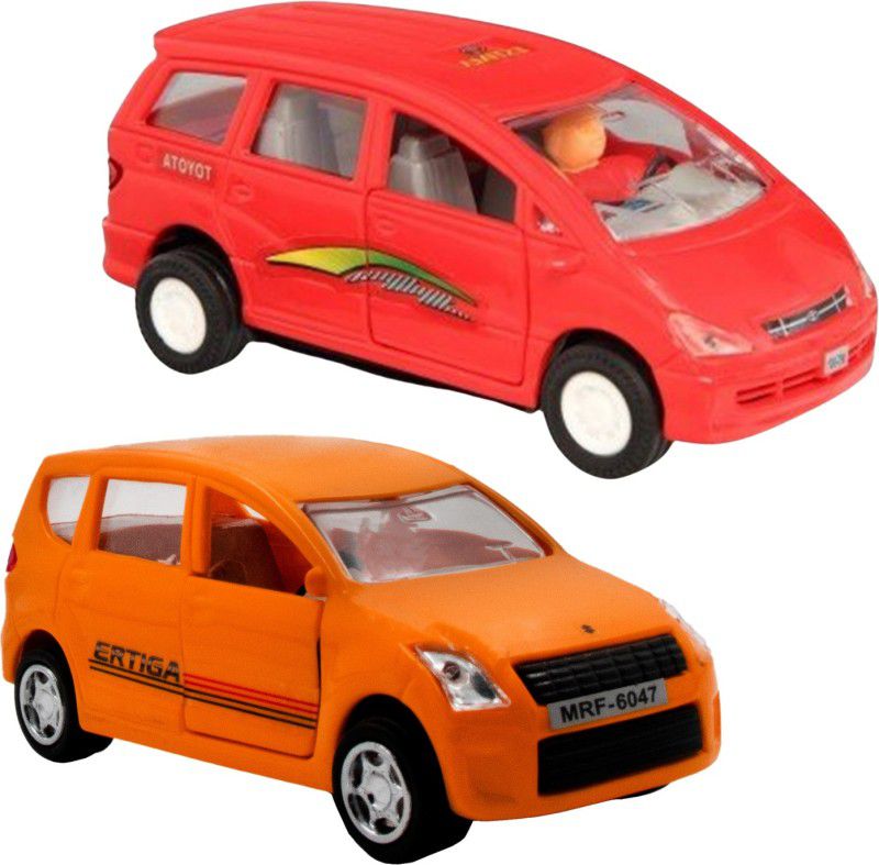 DEALbindaas Combo of Innova & Ertiga Cars Pull Back Die-Cast Door Opening Scaled Model Toy  (Multicolor, Pack of: 2)