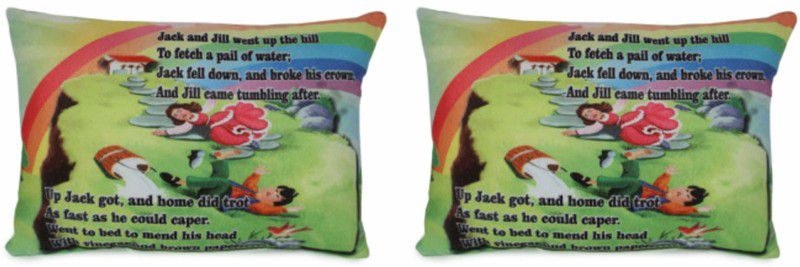 Deals India Jack and jill poem cushion (15x10 Inch) and Jack and jill poem cushion (15x10 Inch) combo - 15 inch  (Multicolor)