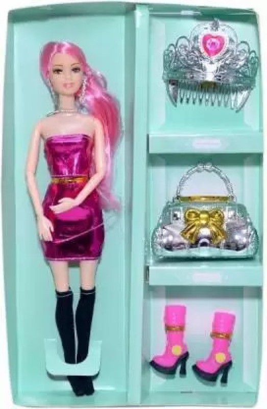 Novelty Enterprises Collection Foldable Pink Doll Set For Girls (Multicolor)  (Multicolor)
