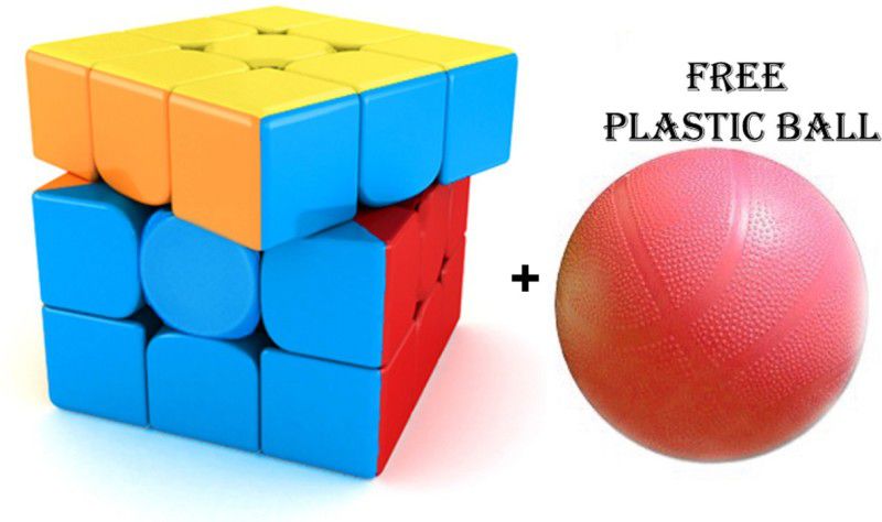 SHALAFI Smooth Speed Magic Square Cube Puzzle mind Color Ball Cube Game Toy+Plastic Ball  (2 Pieces)