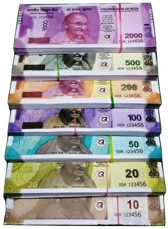 BBS DEAL Pack- of (20*7 =140 Note ) Dummy currency/Fake class room kit prank toy Fake Note Gag Toy  (Multicolor)