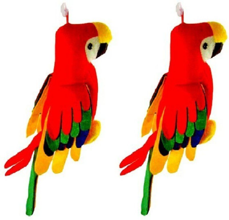 Sanvidecors Soft Toy Musical Parrot set of 2 - 15 cm  (Multicolor)
