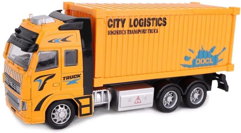 Fronted Die cast Metal Pull Back Go City Logistics Transport Truck Vehicle Toy for Kids  (Multicolor, Pack of: 1)