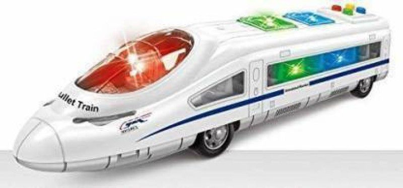 SR Toys Train Toy with Light, Music, Sound Effects and Friction Powered Bullet Train Toy for Kids / Baby's Playing (Multicolor)  (White)