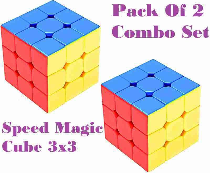 AKANSHA Speed Cube 3x3x3 for kids and adults,Multicolor,pack of 2 combo set (2 Pieces)  (2 Pieces)