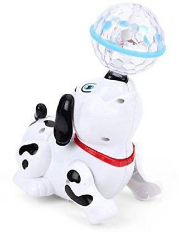 DhyeyCollection Dancing Dog with Music Flashing Lights  (Black, White)