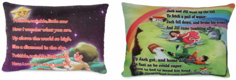 Deals India Twinkle twinkle poem cushion (15x10 Inch) and Jack and jill poem cushion (15x10 Inch) combo - 15 inch  (Multicolor)