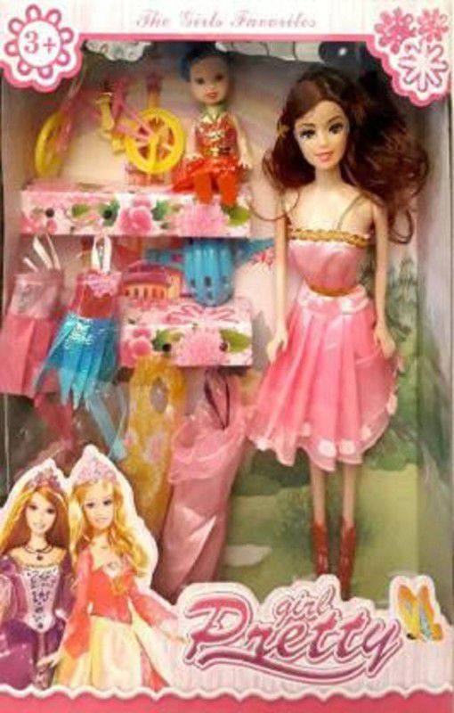 ADR PLAYZONE Fashionable Princess Dolls Collection Pretty Girl Doll Set  (Pink)