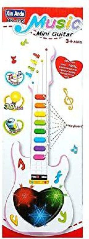 mayank & company Musical Mini 3D Guitar Instrument with Sound & 3D Lightning Effects Learning Toy  (Multicolor)