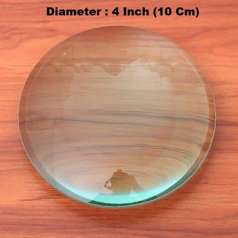 ERH India 4 Inch Magnifier Glass Convex Lens Focal Length : 20 cm Magnification 5X 10 cm Diameter Magnifying Glass Lens for Science Experiment Kits and Projects  (White)