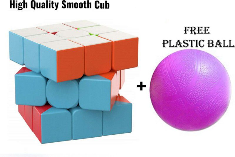 SHALAFI Smart Educational HighSpeed Stickerless Magic Puzzle Cube Game Toy+Plastic Ball  (2 Pieces)