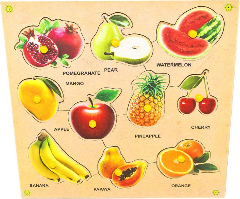 Toyvala WOODEN VARIOUS VARIETY OF FRUITS EASY TO LEARN LEARNING EDUCATIONAL BOARD  (Multicolor)