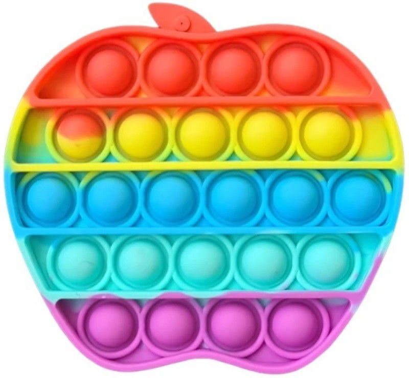 R H lifestyle Apple Shape Rainbow Push Pop it Fidget Toy Under Stress Relief Toys & Anti-Anxiety Sensory Bubble TOY  (Multicolor)