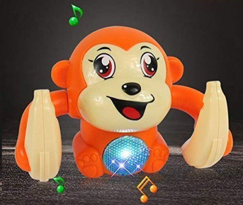 Galactic Dancing and Spinning Rolling Jumping Monkey Toy Voice Control Doll Tumble Orangutan Banana Monkey with Musical Flash Light and Sound Effects and Sensor Mix Colors (Multicolor, Pack of: 1)  (Multicolor)
