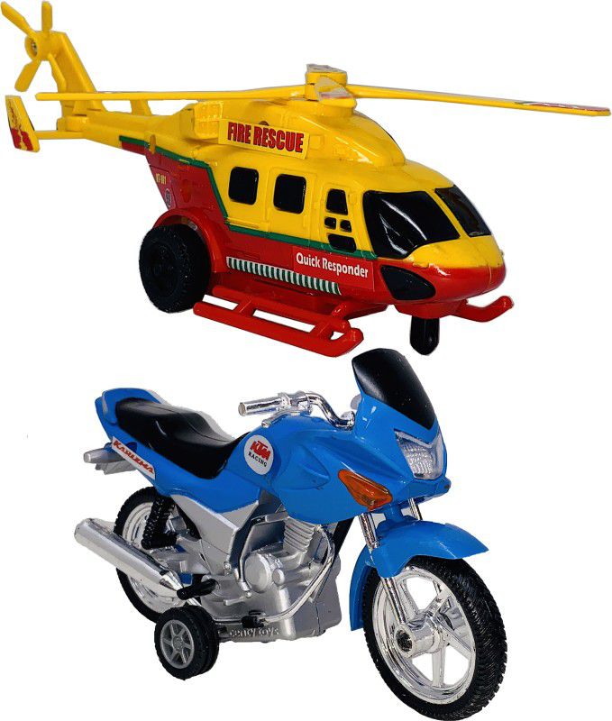 Wishmaster Set of 2 Combo Fire Rescue Helicopter +Karisma Toys for Kids  (Multicolor, Pack of: 2)