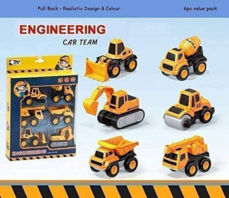 ZHASK 6 in 1 Engineering Metal Vehicles Play Set Toy 6 in 1  (Multicolor)