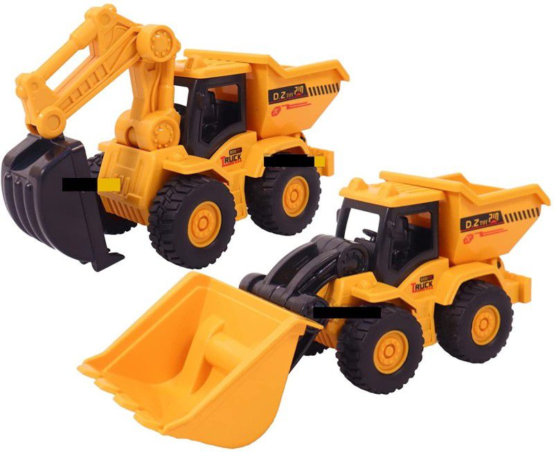 SR Toys Pack of 2 Realistic Crane Truck Construction truck toys for kids (yellow)  (Yellow, Pack of: 2)