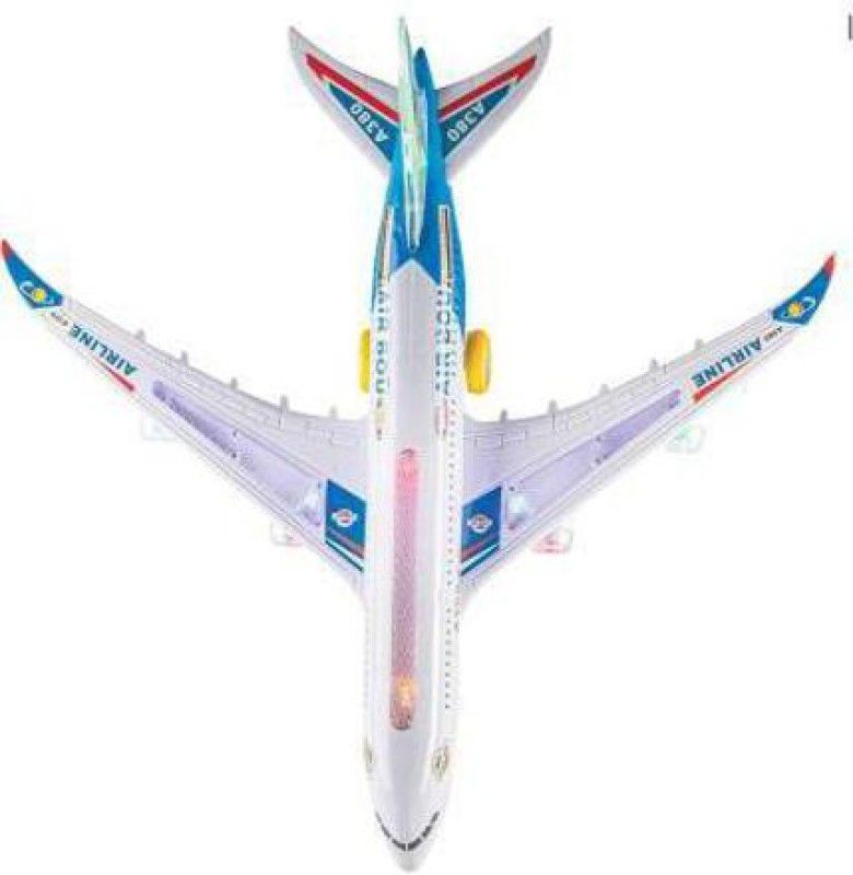 Freshh Club AirBus A380 Themed/Inspired Airplane Toys for Kids, Bump and Go Action Airbus A380 Model Airplane Toy for Boys and Girls with Flashing Light Up, Real Jet Sound  (White, Pack of: 1)