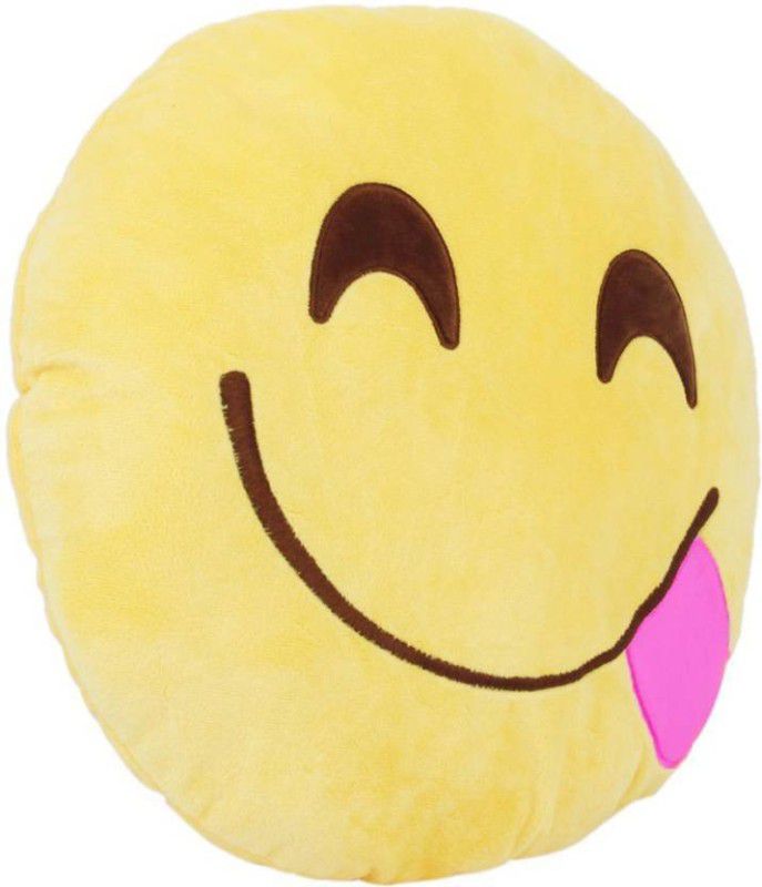 RASHMI CREATION soft cushion with smile - 15 cm  (Multicolor)