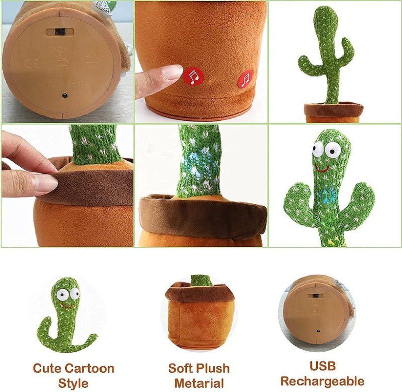 geutejj Cactus Toy Talking Cactus Plant Plush Toy Dancing Cactus 251  (Green)