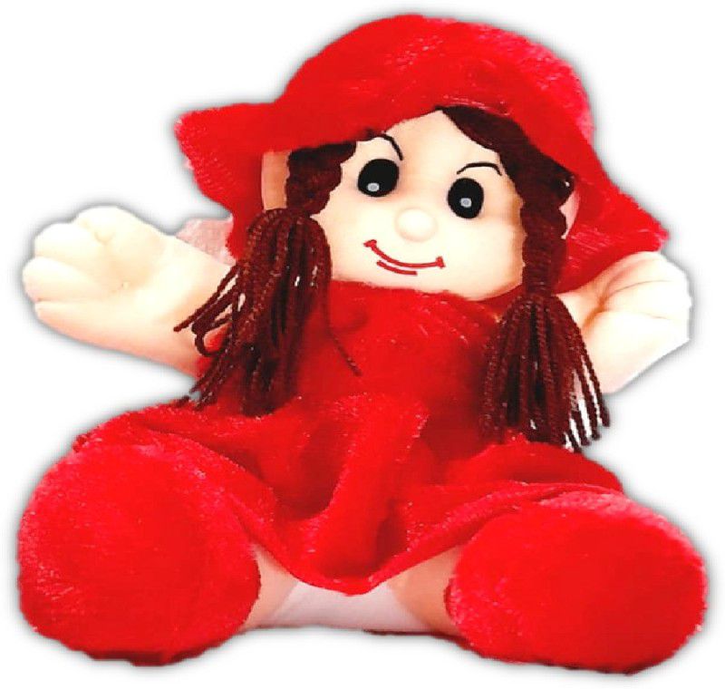 Prince Soft Toys Super Soft Cute Looking Smiling Girl baby doll for girls/ kids - 30 cm  (Red)