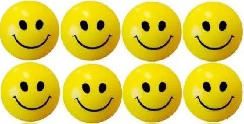JASS ENTERPRISES Smiley Squeeze Ball (Pack of 8) - 20 mm  (Yellow)