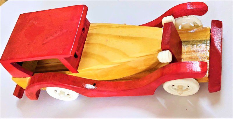 PETERS PENCE Wooden Classic Big Vehicle Car Toy Game and Antique piece for Kids  (MAHROON, Yellow, Pack of: 1)