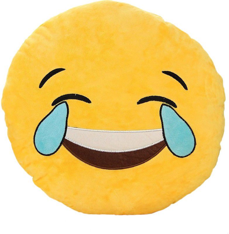 Grab A Deal Laugh to Tears Smiling Plush Cushion - 12 inch  (Yellow)