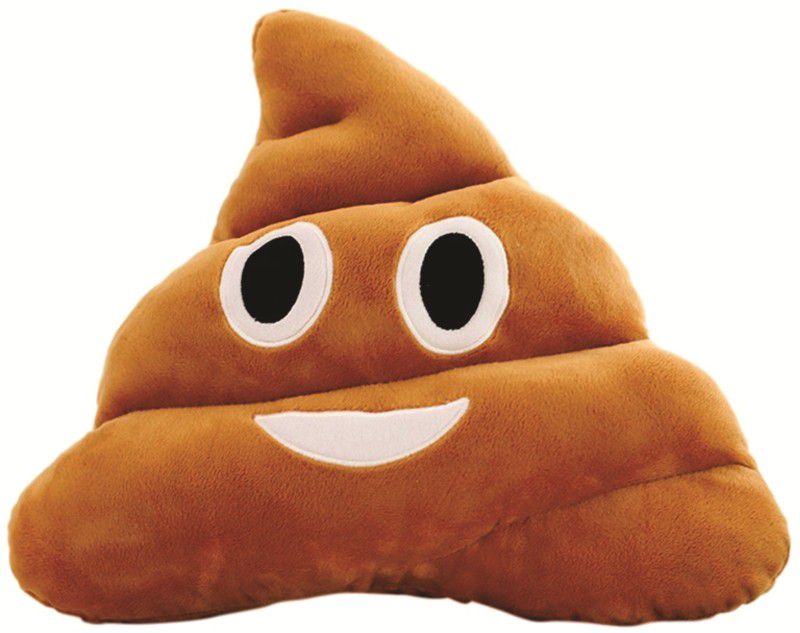 Skylofts Stuffed Soft Poop Smiley Emoji Laughing Cushion PIllow - 26 cm  (Brown)
