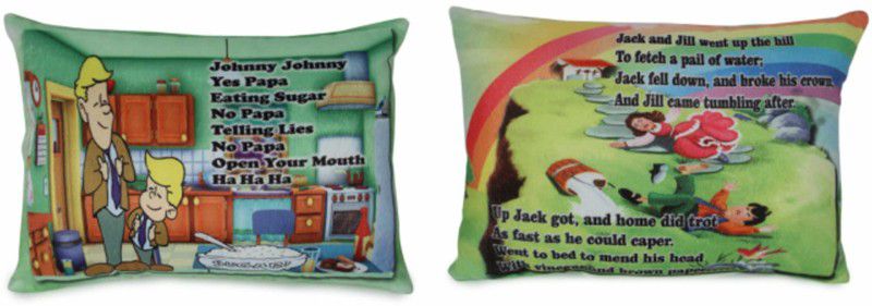 Deals India johnny johnny poem cushion (15x10 Inch) and Jack and jill poem cushion (15x10 Inch) combo - 15 inch  (Multicolor)