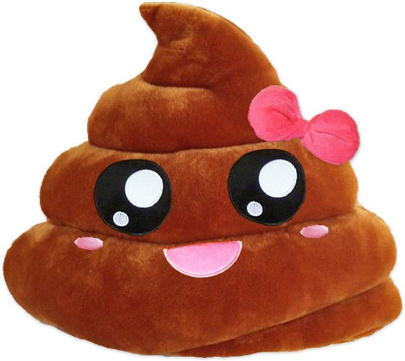 Grab A Deal Soft Smiley Emoticon Dark Brown Cushion Pillow Stuffed Plush Toy Doll (Pretty Poo) - 12 inch  (Brown)