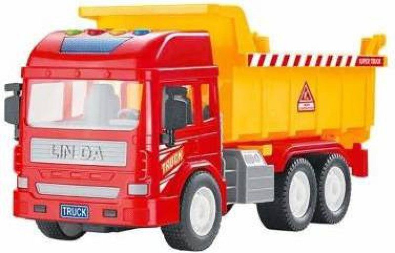 Shivdra traders Big Size Pull Back Push and Go Friction Powered Super Dumper Truck Toy for 3+ Years Old Boys and Girls, Light & Sound Toy for Kids. (Truck)  (Multicolor, Pack of: 1)