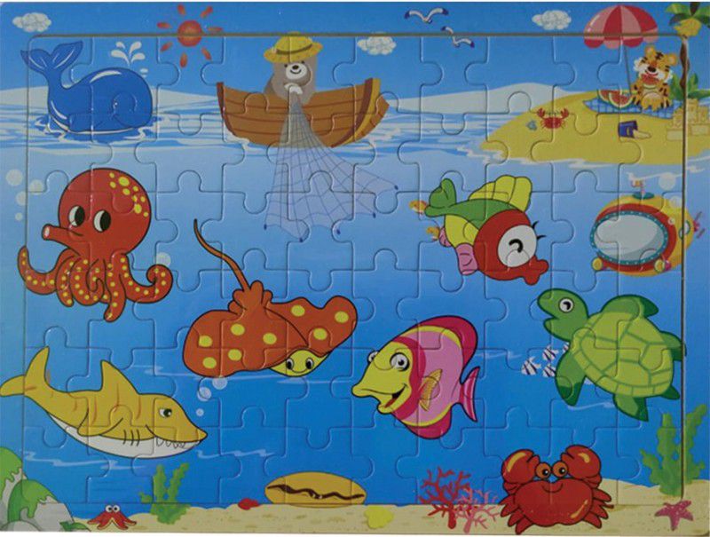 Al Murg Under Water(Aquatic Animals)Wooden Jigsaw Puzzles for Kids Education Aid  (60 Pieces)