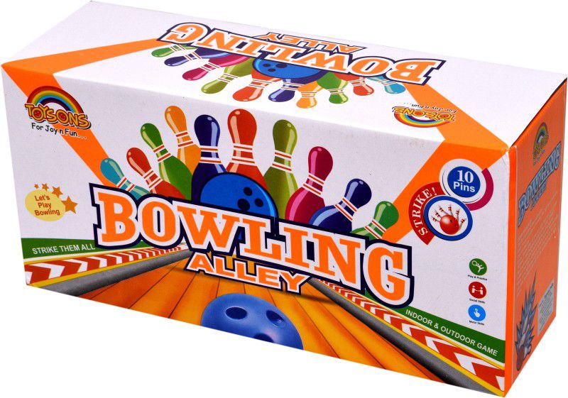 toysons Bowling Alley Set Box 10 Pins 2 Balls Educational Mini Bowling Toy for Kids Bowling