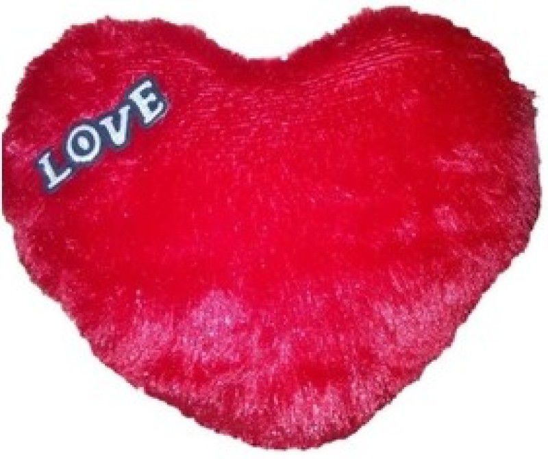 Ansh Soft Love heart Cushion - 30 cm  (Red)
