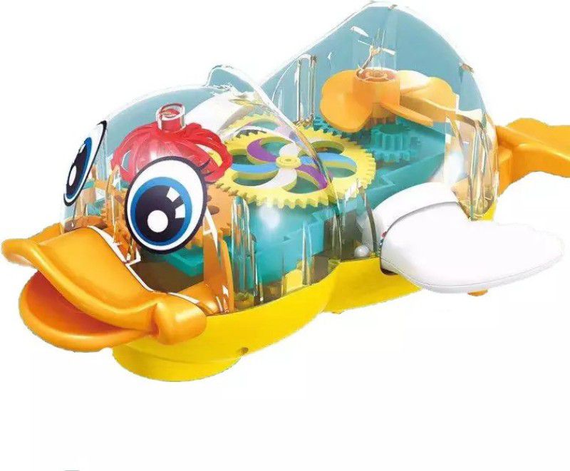KOKEE TOYS Transparent Gear Duck Vehicle Toy for Kids with 3D Colorful Light & Music  (Multicolor, Pack of: 1)