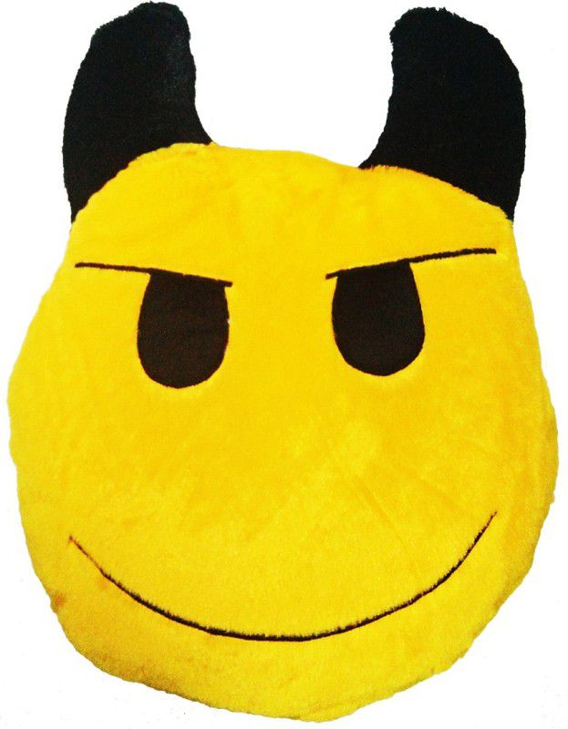 GOLDDUST VKID Smiley Emoticon Decorative Cushion - 15 inch  (Multicolor)