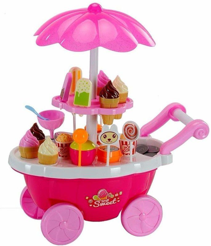 aks trading Ice Cream Cart Pretend to Play Toy for Kids
