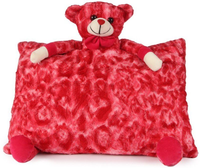 Deals India Teddy Pillow - 40 cm  (Red)
