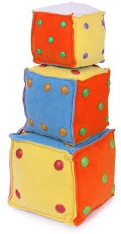 Deals India Soft Toy Cube ( Set of 3) - 7 inch  (Multicolor)