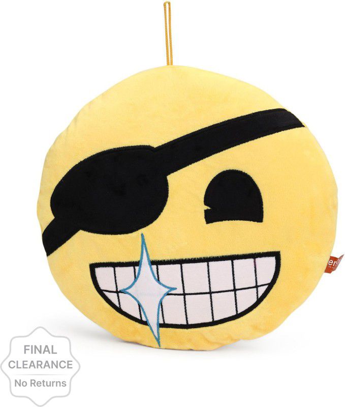 My Baby Excels Emoji Eyepatch Face Plush - 30 cm  (Yellow)