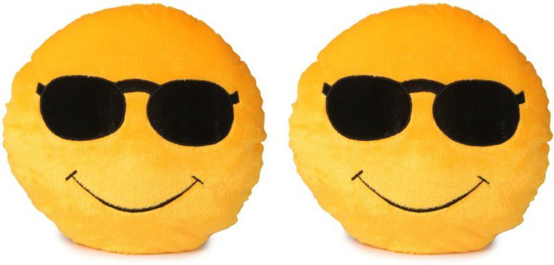 Deals India Deals India Soft COOL Dude Smiley Cushion - 35 cm(smiley2&2) Set of 2 - 35 cm  (Yellow)