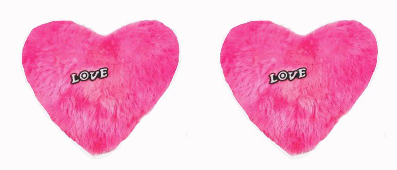 CLUEDEAL Heart Shape Pillow Soft Toys Stuffed Plush Combo for Sofa Car Decoration - 30 cm  (Pink)